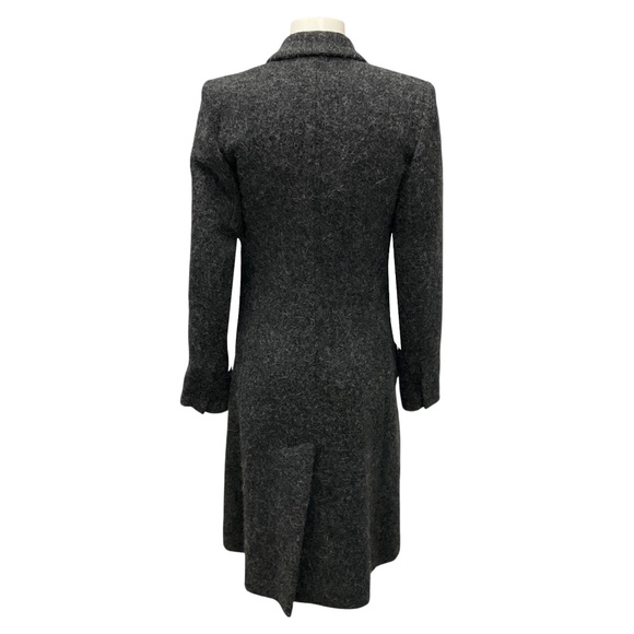 ISABEL MARANT CHARCOAL GREY DOUBLE BREASTED WOOL AND ALPACA MID LENGTH COAT - Picture 3 of 5